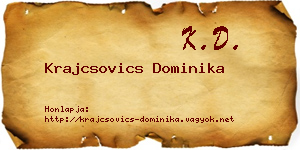 Krajcsovics Dominika névjegykártya